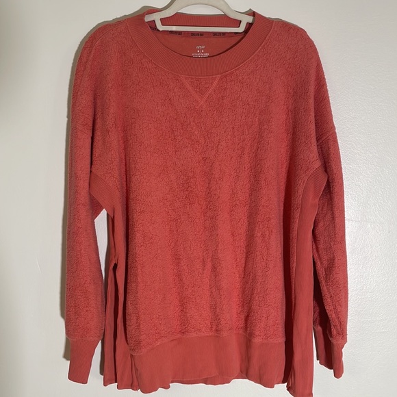 Aerie Chilled Out Split Hem Crew Neck Sweatshirt Sz Medium - Picture 2 of 7